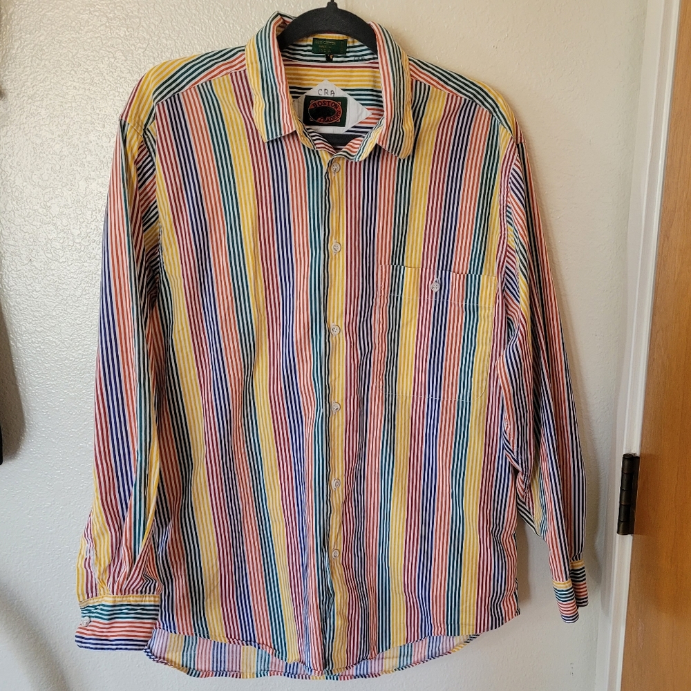 Vintage Cotton Striped Button-down